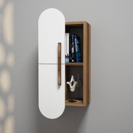 Hanah Home Estantería de Pared Nogal y Blanco